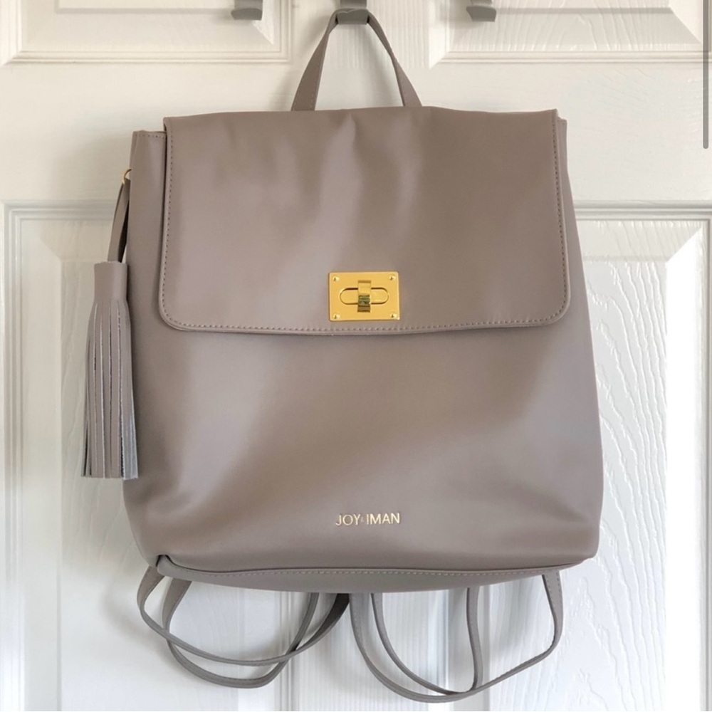Joy & Iman backpack/sachel grey 100% LEATHER